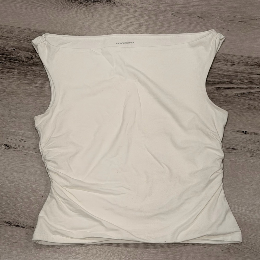 Banana Republic White Boatneck Sleeveless Tank
